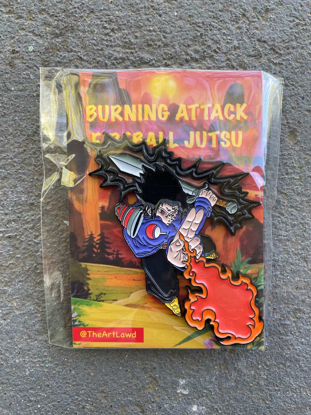 Burning Attack FireBall Jutsu Enamel Pin🔥
